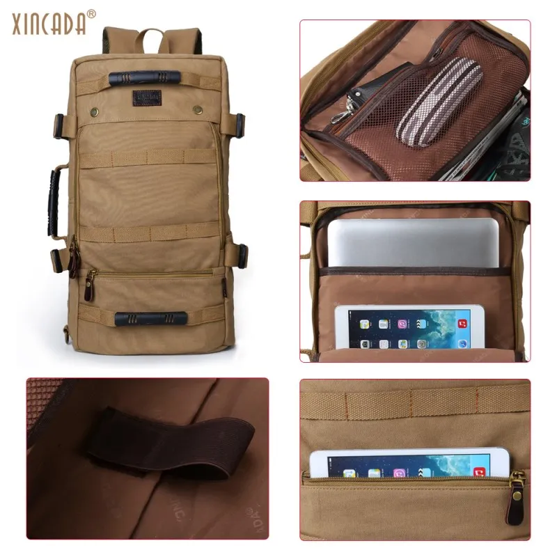 XINCADA Travel Men Backpacks Patate 55cm Trip Bag Vintage Canvas Backpack Rucksack Laptop School Back Pack Shoulder Bag Bookbag
XINCADA Travel Men Backpacks Patate 55cm Trip Bag Vintage Canvas Backpack Rucksack Laptop School Back Pack Shoulder Bag Bookbag