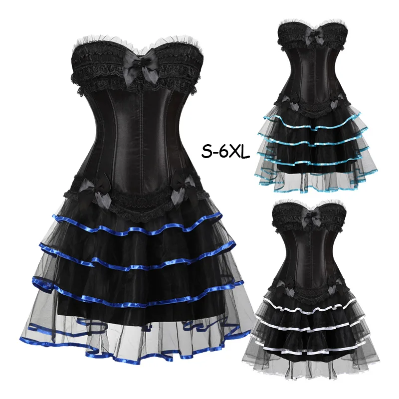 Black Corset Top Lace tutu Skirt Women's Steampunk Bustiers and Corsets Party Club Wear Punk Gothic Retro Plus Size Skirts
Black Corset Top Lace tutu Skirt Women's Steampunk Bustiers and Corsets Party Club Wear Punk Gothic Retro Plus Size Skirts