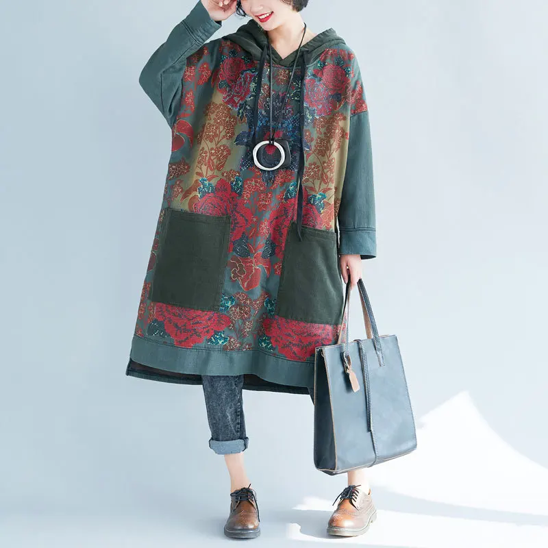 New Spring Autumn Women Hoodies Plus Size Casual Loose Print Retro Indie Folk Mid Hooded Dress For Women Hoodies Sweatshirts
New Spring Autumn Women Hoodies Plus Size Casual Loose Print Retro Indie Folk Mid Hooded Dress For Women Hoodies Sweatshirts