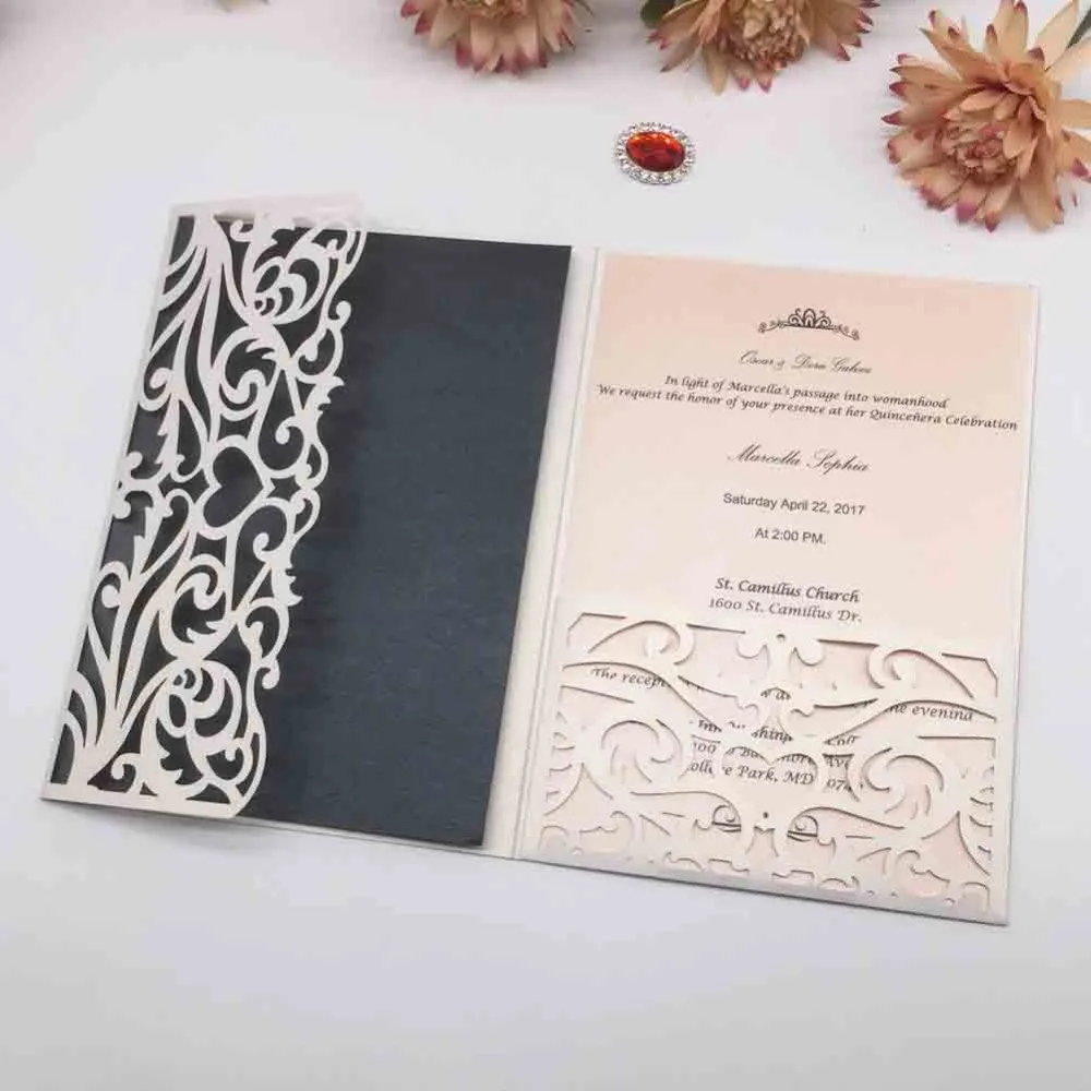 40Pcs/Lot Tri-Folded Design Wedding Invitations Card Business Invite Laser Cut Wedding Birthday RSVP Card Event Party Supplies
40Pcs/Lot Tri-Folded Design Wedding Invitations Card Business Invite Laser Cut Wedding Birthday RSVP Card Event Party Supplies