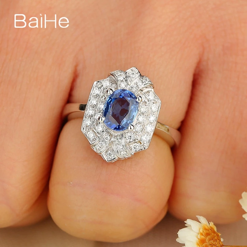 BAIHE Solid 18k White Gold Certified Oval Cut 1.2ct 100% Natural Sapphire Wedding Women Trendy Fine Jewelry Fashion Ring
BAIHE Solid 18k White Gold Certified Oval Cut 1.2ct 100% Natural Sapphire Wedding Women Trendy Fine Jewelry Fashion Ring