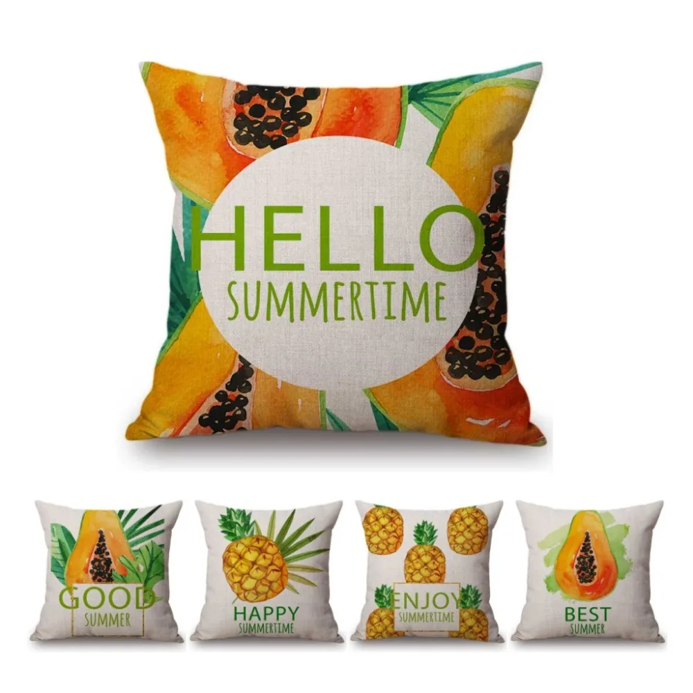 18" Tropical Plant Leaf Papaya Pineapple Design Summer Time Home Decorative Pillow Cover Nordic Cotton Linen Sofa Cushion Cover
18" Tropical Plant Leaf Papaya Pineapple Design Summer Time Home Decorative Pillow Cover Nordic Cotton Linen Sofa Cushion Cover
