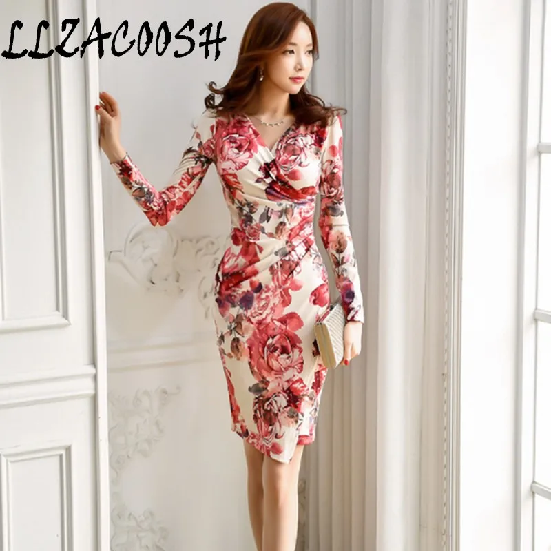 LLZACOOSH Womens Sexy V neck Floral Print Pencil Dresses autumn Long sleev Casual Work Party Bodycon Office Sheath Dress
LLZACOOSH Womens Sexy V neck Floral Print Pencil Dresses autumn Long sleev Casual Work Party Bodycon Office Sheath Dress