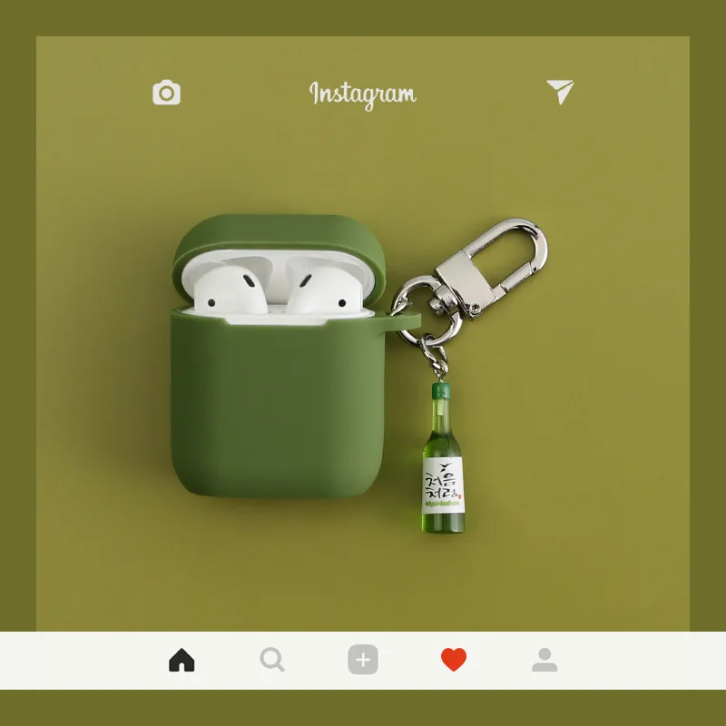 Модный декоративный силиконовый чехол для винной бутылки Apple Airpods 1 2 аксессуары