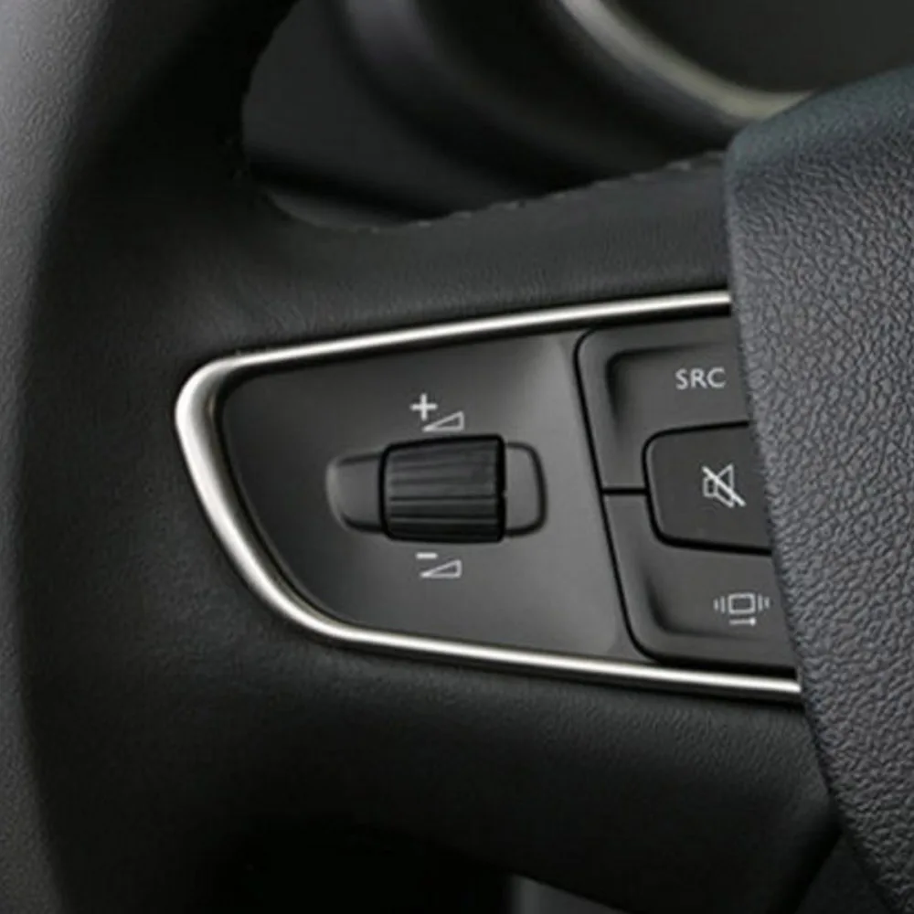 Обшивка рулевого колеса 2 шт. подходит для PEUGEOT 2011 2016 508 2015 2014 408 хромированная
