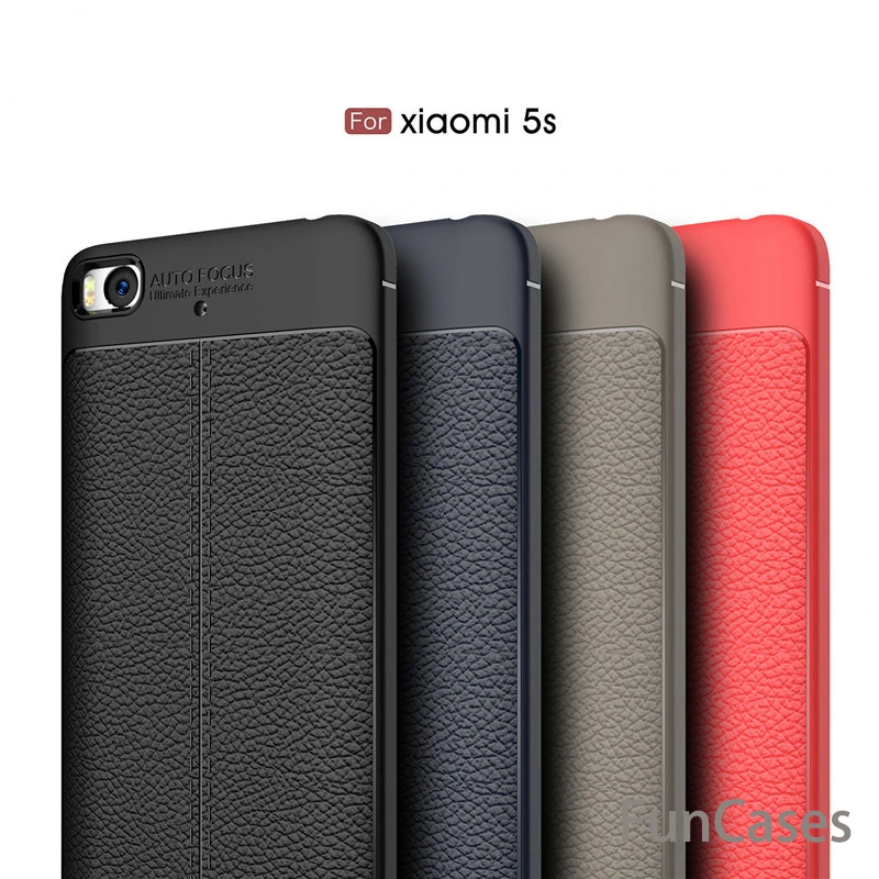 Для Xiaomi Mi 5S чехол из зернистой кожи с защитой от отпечатков пальцев роскошный ТПУ