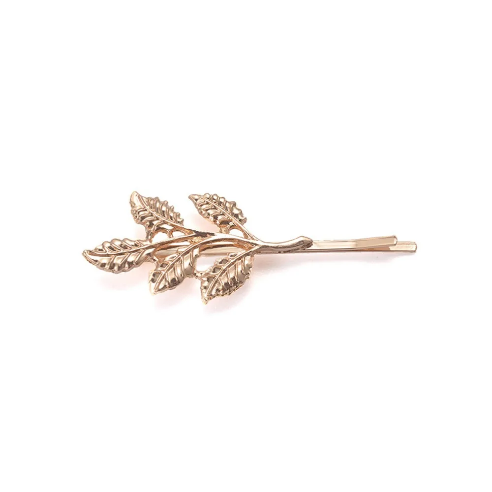Fashion Women Metal Leaf Hair Clips Side Folder Bride Barrettes Accessories Wedding Jewelry Mollette Capelli 2019 New | Аксессуары для