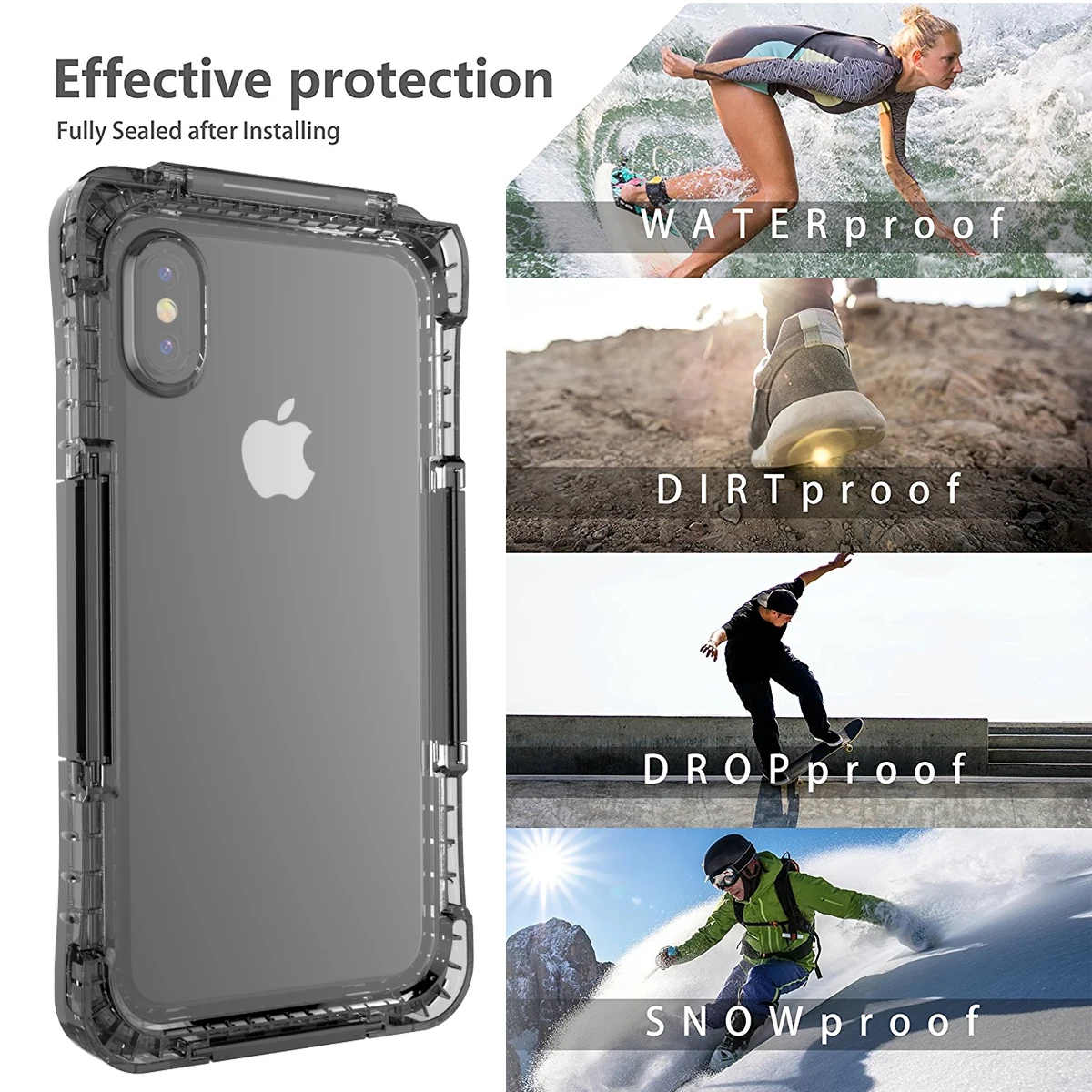 IP68 Coque For iPhone X XS Max Waterproof Case Shockproof Anti-fall Dust-proof Swimming Cover 6S 7 8 Plus 5 SE 5S | Мобильные