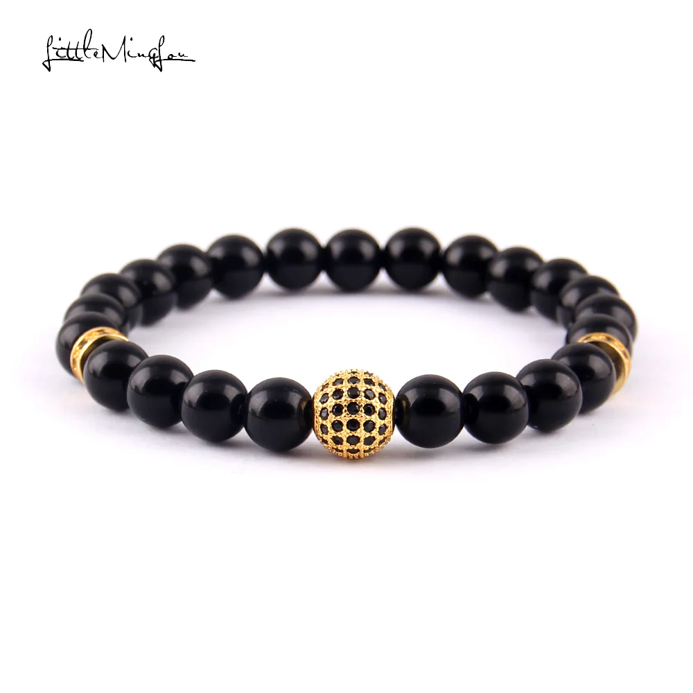 Little MingLou Luxury Men bead Bracelet Pave Black CZ Ball & Rims Charm Bracelets & Bangles for women Jewelry pulsera hombres
Little MingLou Luxury Men bead Bracelet Pave Black CZ Ball & Rims Charm Bracelets & Bangles for women Jewelry pulsera hombres