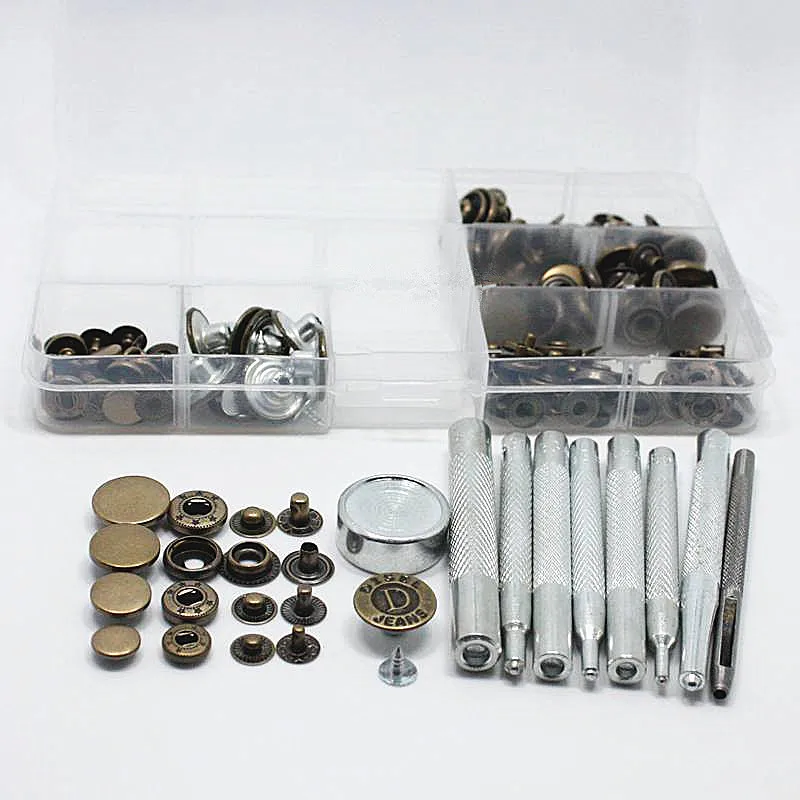 10-17mm 5Style 50set Metal Snap Fastener Press Stud Buttons Poppers Leather Craft Jeans Button+9pcs Fixing Tools Kit+Storage Box
10-17mm 5Style 50set Metal Snap Fastener Press Stud Buttons Poppers Leather Craft Jeans Button+9pcs Fixing Tools Kit+Storage Box