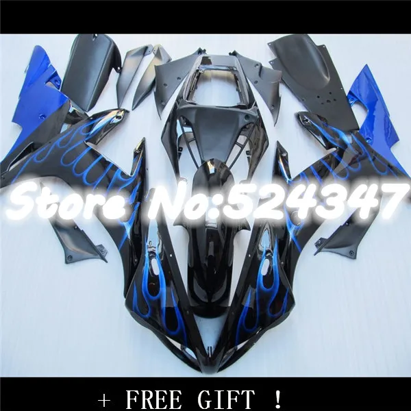 B For 02 03 blue YZF R1 YZF-R1 02-03 YZFR1 YZF 1000 Blue flames black YZF1000 2002 2003 02 03 Fairing Kit