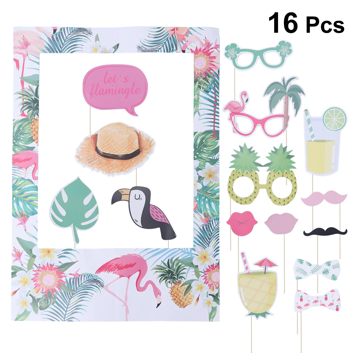 16pcs Photobooth Props Lovrly Tropical Hawaiian Photo Frame Flamingo Pineapple Photo Props Photo Booth Set Luau Party Supplies
16pcs Photobooth Props Lovrly Tropical Hawaiian Photo Frame Flamingo Pineapple Photo Props Photo Booth Set Luau Party Supplies