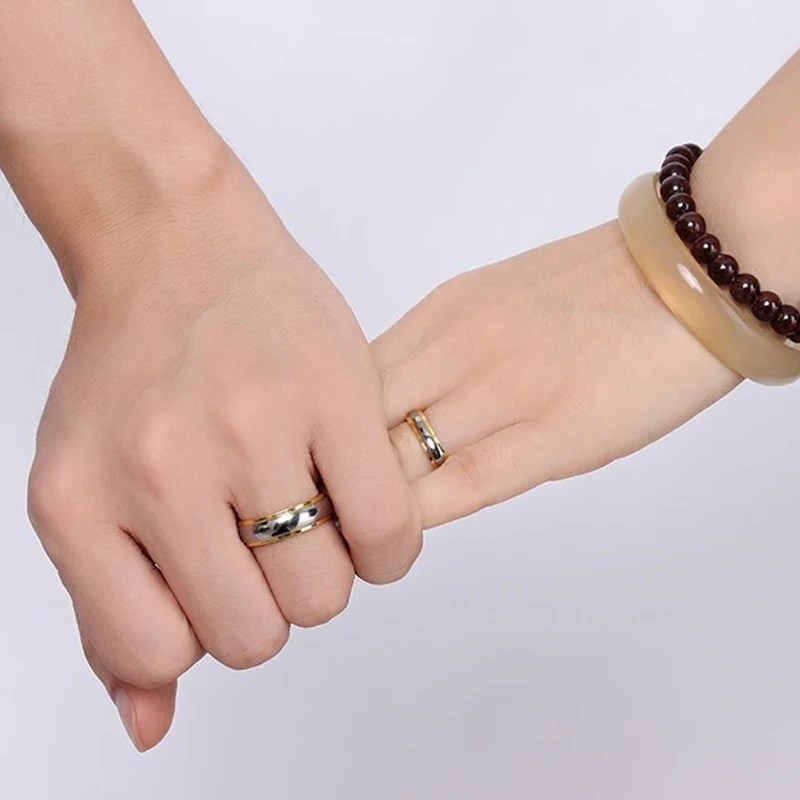 Hot Fashion High Quality #4-#6 Width Couple Ring Tungsten Carbide Wedding Gold color women men jewelry | Украшения и аксессуары