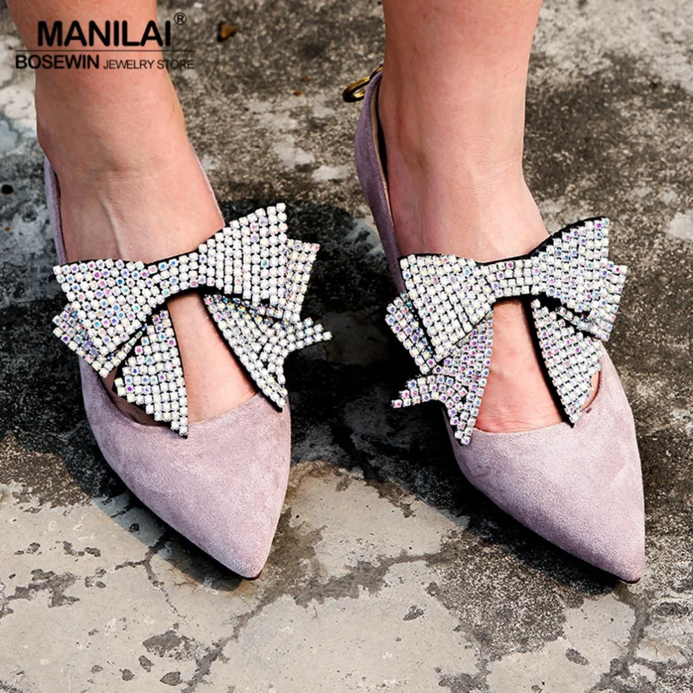 MANILAI 4 Colors Luxury Rhinestones Bowknot Charm Anklets Bracelet Shoes Accessories Women Foot Jewelry Anklet Wedding Party
MANILAI 4 Colors Luxury Rhinestones Bowknot Charm Anklets Bracelet Shoes Accessories Women Foot Jewelry Anklet Wedding Party