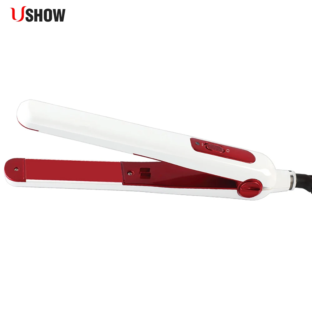 USHOW Mini Hair Straightener Flat Iron Ceramic Straightening Corrugate Curling Styling Salon Tools Curler | Красота и здоровье
