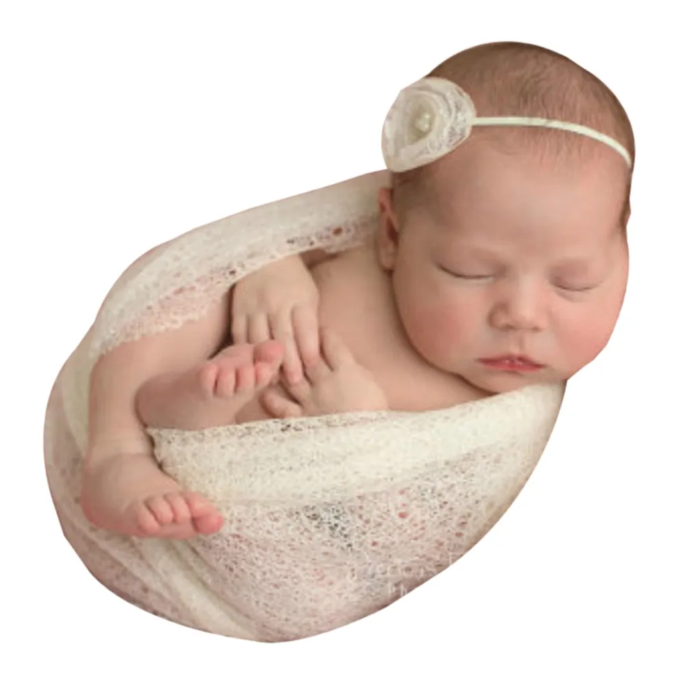 Новорожденные Девочки Мальчик полые повязки Одеяло пеленка для фотосъемки