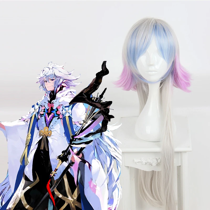 Game FGO Fate Grand Order Cosplay Wig Magician Merlin Cosplay Wig Heat Resistant Synthetic Wig Halloween Carnival Party
Game FGO Fate Grand Order Cosplay Wig Magician Merlin Cosplay Wig Heat Resistant Synthetic Wig Halloween Carnival Party