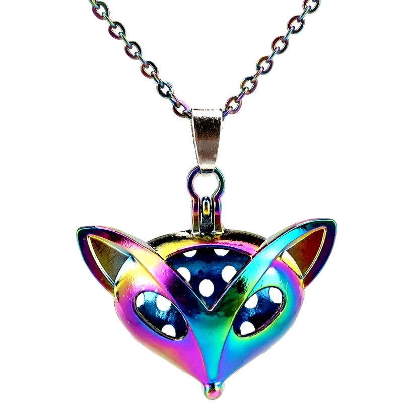 C128 Rainbow Color Magnetic Head of Fox Beads Cage Pendant Locket Necklace Aroma Essential Oil Diffuser-Fun Gift
C128 Rainbow Color Magnetic Head of Fox Beads Cage Pendant Locket Necklace Aroma Essential Oil Diffuser-Fun Gift