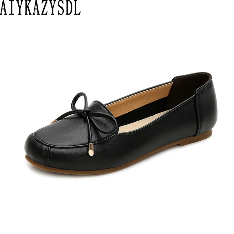 AIYKAZYSDL Women Casual Flats Oxfords Bowknot Bow Tie Slip On Shoes Spring Autumn Loafers Boat Shoes Flat Heels Plus Size 36-44
AIYKAZYSDL Women Casual Flats Oxfords Bowknot Bow Tie Slip On Shoes Spring Autumn Loafers Boat Shoes Flat Heels Plus Size 36-44