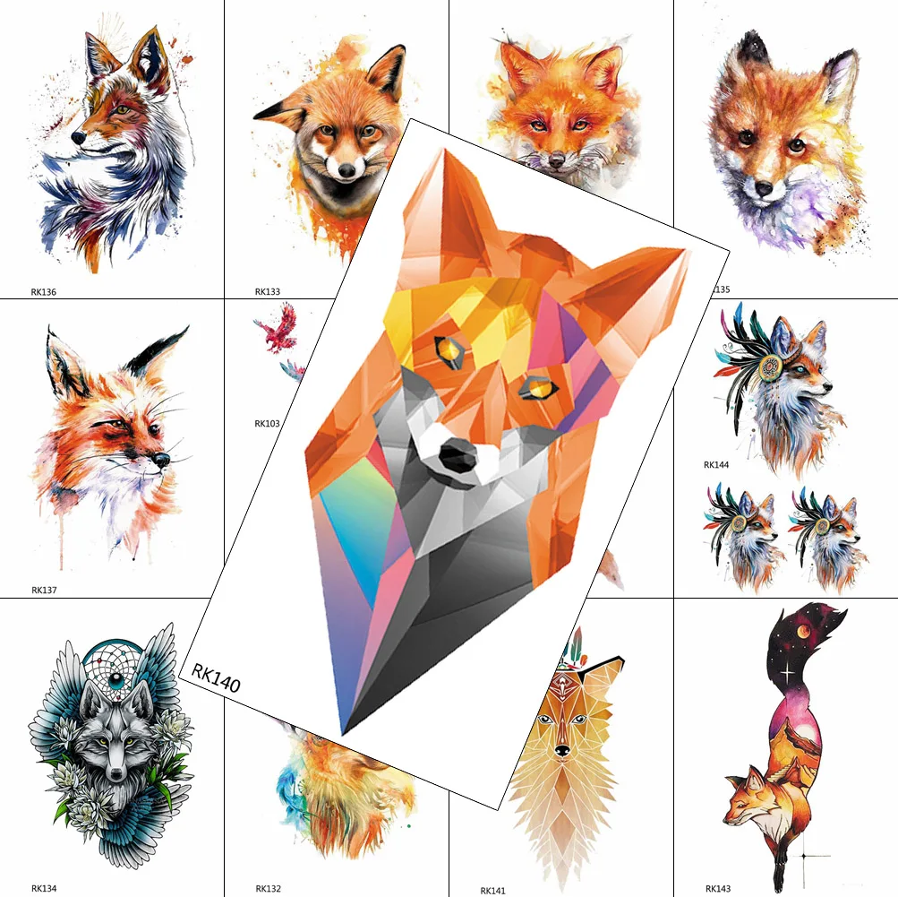 3D Watercolor Fox Temporary Tattoos Creative Sticker Waterproof Sheets Tattoo For Men Women Kids Body Art Drawing Arm Legs Tatoo
3D Watercolor Fox Temporary Tattoos Creative Sticker Waterproof Sheets Tattoo For Men Women Kids Body Art Drawing Arm Legs Tatoo