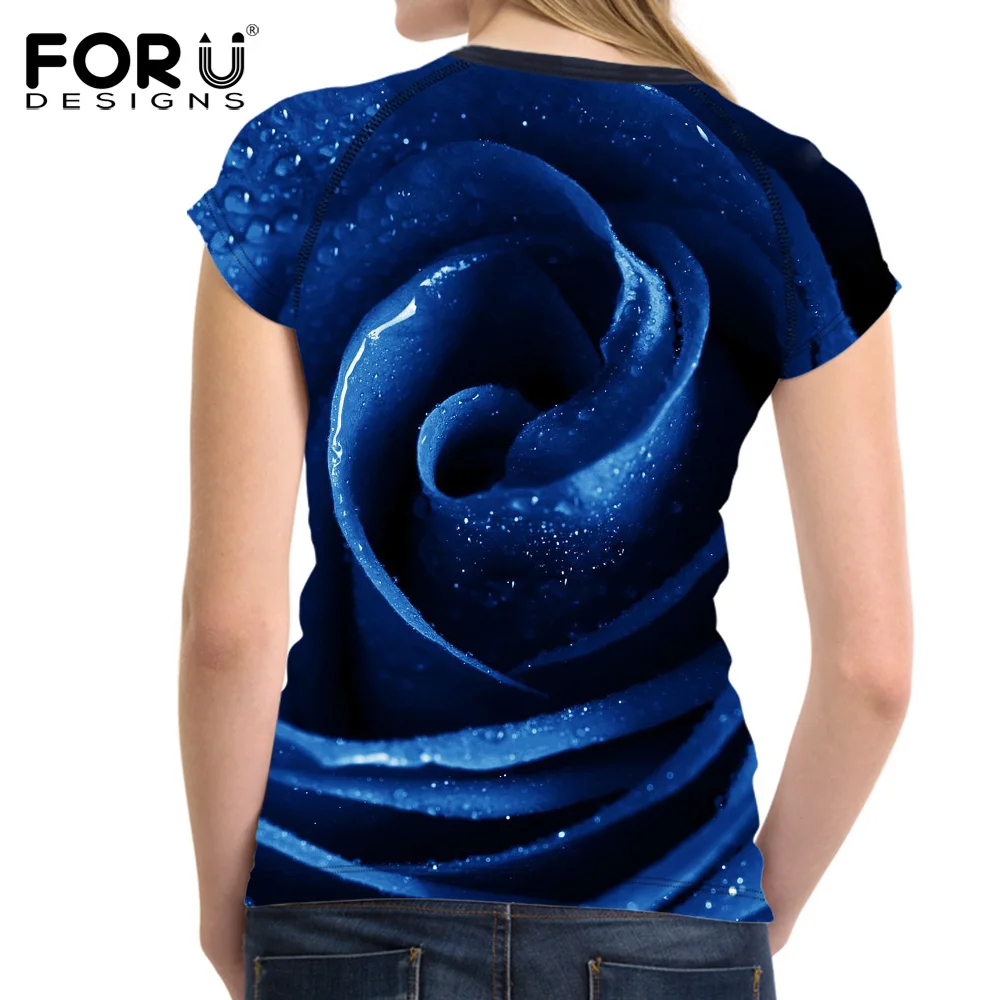 FORUDESIGNS Newest 3D Royal Blue Rose T-shirts Women Summer Tops Tees Printed Girls T shirt Women Fashion Tshirts Vetement Femme
FORUDESIGNS Newest 3D Royal Blue Rose T-shirts Women Summer Tops Tees Printed Girls T shirt Women Fashion Tshirts Vetement Femme