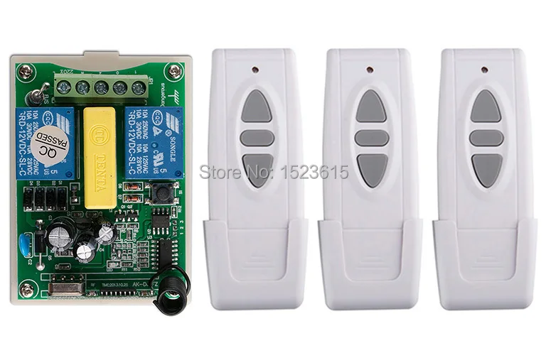 AC220V 2CH Wireless Remote Control Switch Motor Positive &negative 1*Receiver + 3*Transmitters for Appliances Gate Garage Door
AC220V 2CH Wireless Remote Control Switch Motor Positive &negative 1*Receiver + 3*Transmitters for Appliances Gate Garage Door