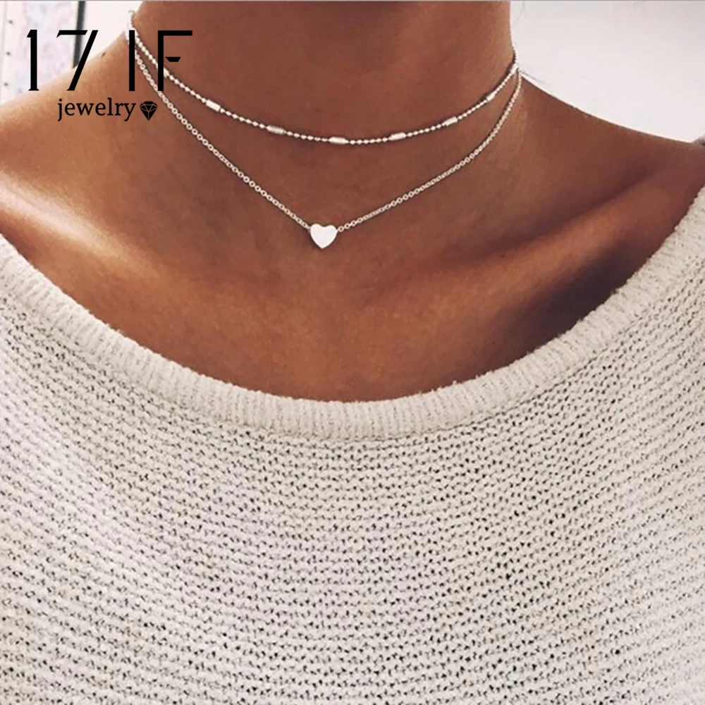 DAXI New Gold Silver Color Love Heart Pendant Necklace Short Chain Layered Choker Necklace Women Statement Collar Jewelry Gift
DAXI New Gold Silver Color Love Heart Pendant Necklace Short Chain Layered Choker Necklace Women Statement Collar Jewelry Gift