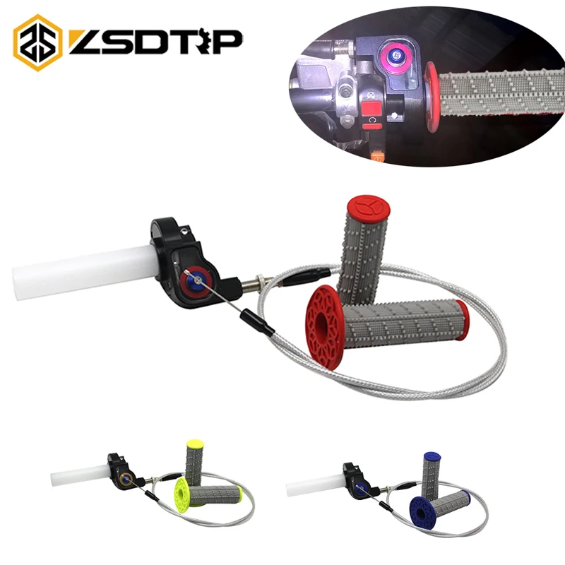 ZSDTRP Universal Rubber Grip Handle Bar Motorcycle 7/8" 22mm Handle Grips + Aluminum Throttle Grips With Cable For Most Moto
ZSDTRP Universal Rubber Grip Handle Bar Motorcycle 7/8" 22mm Handle Grips + Aluminum Throttle Grips With Cable For Most Moto