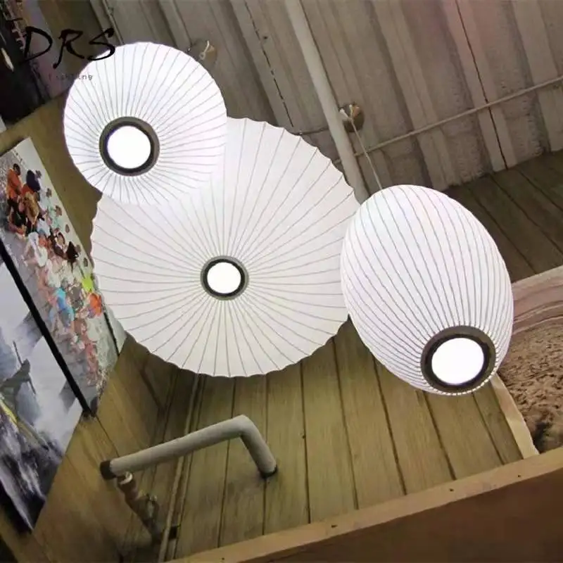 Japanese UFO Cloth Pendant Lights for Living Room New Chinese Bedroom Hanglamp Lustre Suspension Hanging Lampadario Fixture | Лампы и