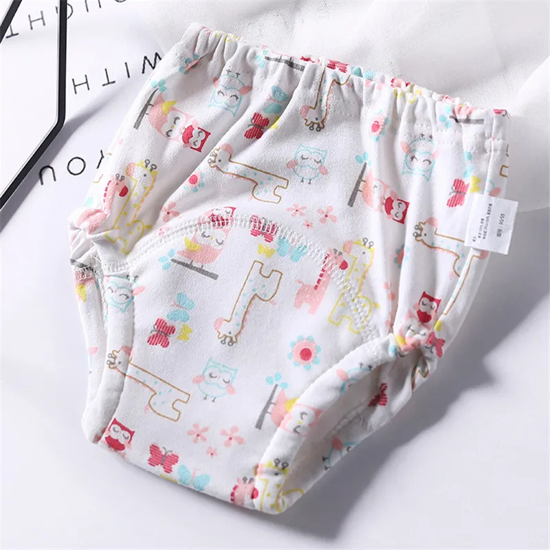 Reusable Washable 4Layers Baby Training Pants Infant Cotton Waterproof Changing Nappies for Girls Boys Cloth Diapers 18M-4T | Мать и