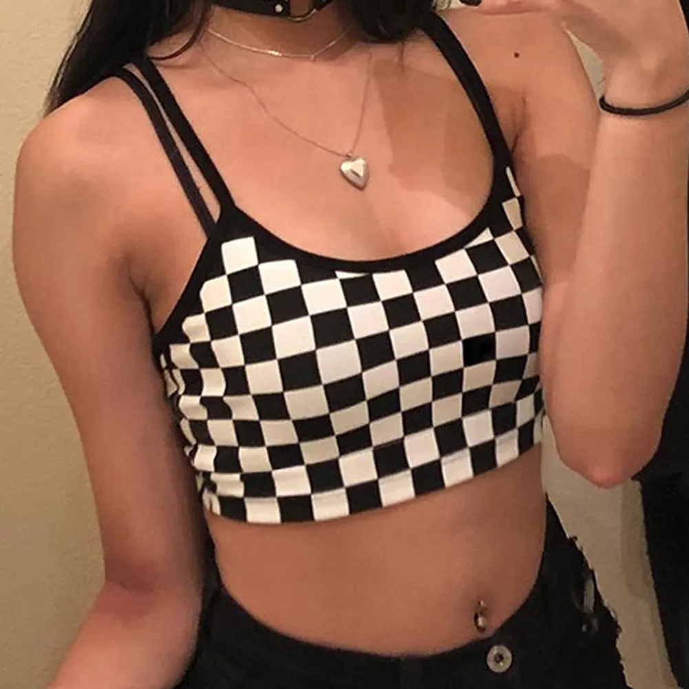 New Sexy Checkered Cropped Tops 2019 Summer Streetwear Sleeveless Checkerboard Tops Tees Shirt Strappy Plaid Tshirt Streetwear
New Sexy Checkered Cropped Tops 2019 Summer Streetwear Sleeveless Checkerboard Tops Tees Shirt Strappy Plaid Tshirt Streetwear