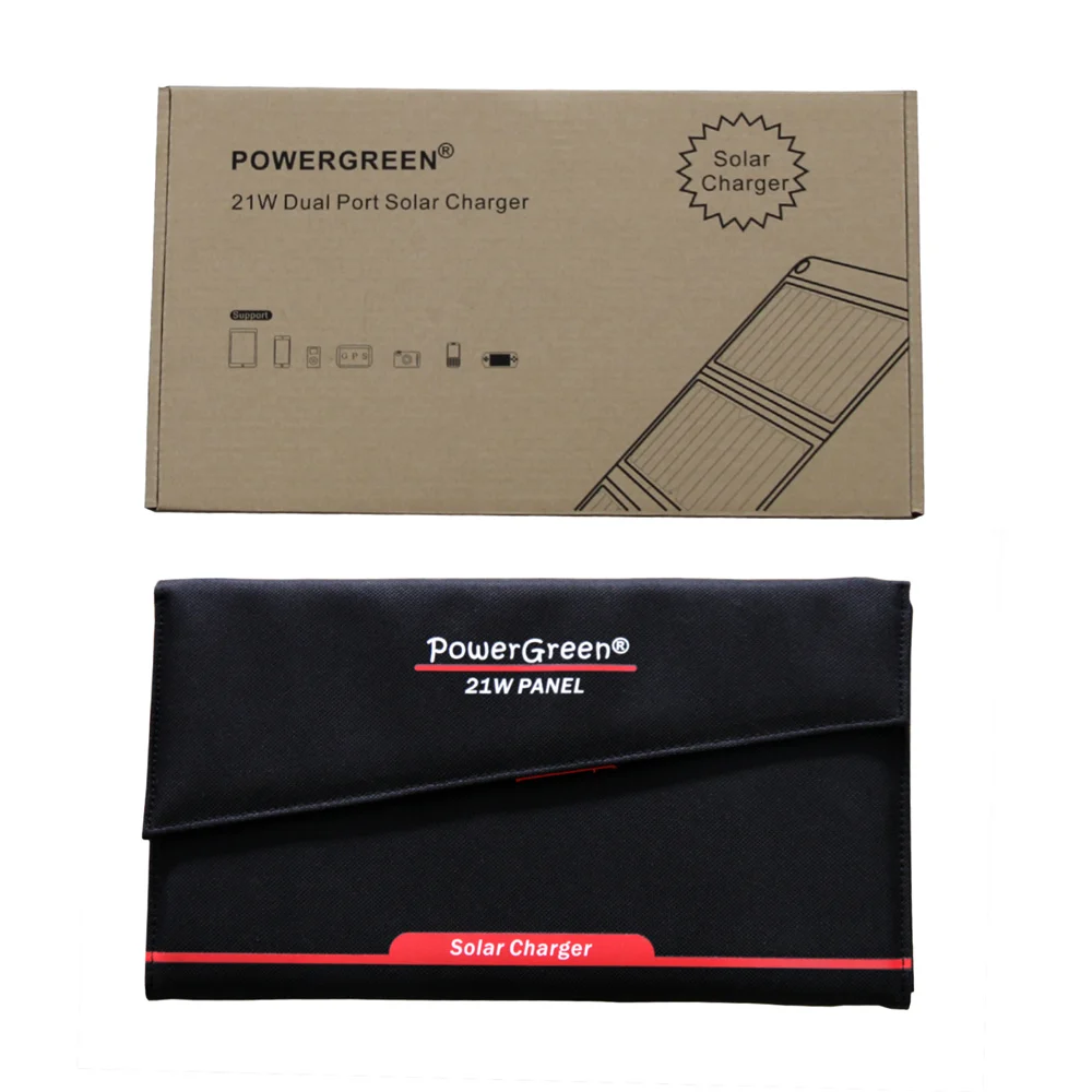 PowerGreen Foldable Solar Charger 21W 5V 2A SUNPOWER Solar Panel External Battery Energy Pack for Phone
PowerGreen Foldable Solar Charger 21W 5V 2A SUNPOWER Solar Panel External Battery Energy Pack for Phone