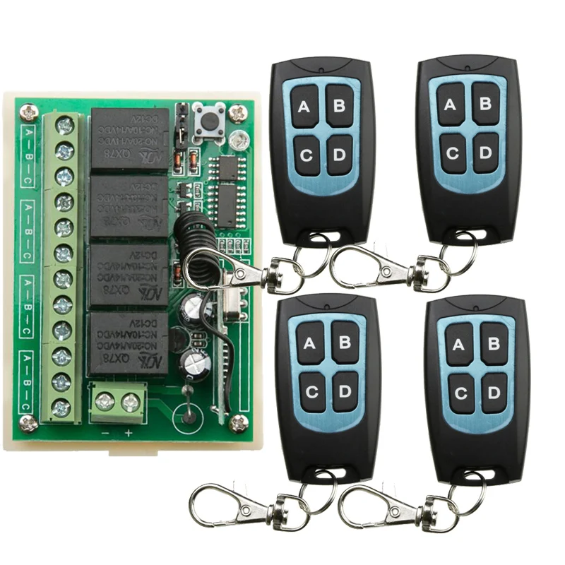 DC12V 4CH 4 CH 4Channel RF Wireless Remote Control Switch System 315 MHz /433 MHz Transmitter And Receiver/Garage Door/shutters
DC12V 4CH 4 CH 4Channel RF Wireless Remote Control Switch System 315 MHz /433 MHz Transmitter And Receiver/Garage Door/shutters