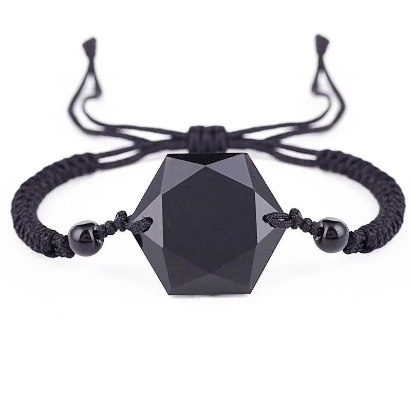 Natural Stone Bracelet Six-Pointed Star Male Adjustable Bangle Lucky Handmade Simple Couple Gift | Украшения и аксессуары