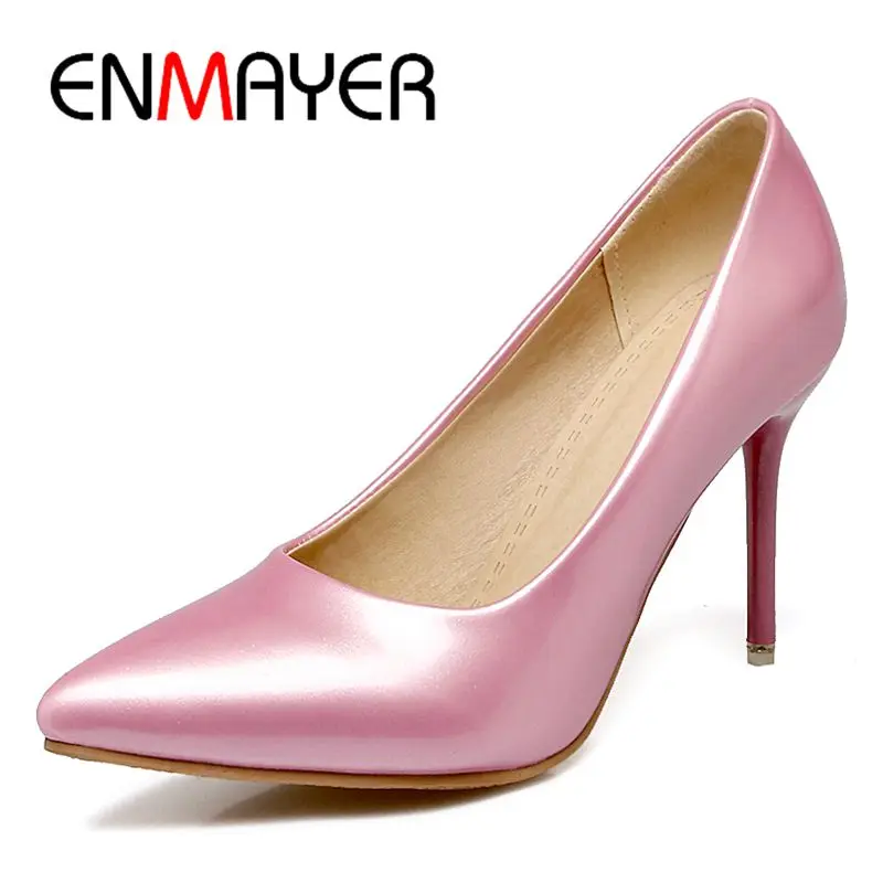 ENMAYER Basic Super High Patent Leather Shoes Woman Pointed Toe Casual Slip-On Pumps Women Shoes Size 34-45 LY1330
ENMAYER Basic Super High Patent Leather Shoes Woman Pointed Toe Casual Slip-On Pumps Women Shoes Size 34-45 LY1330