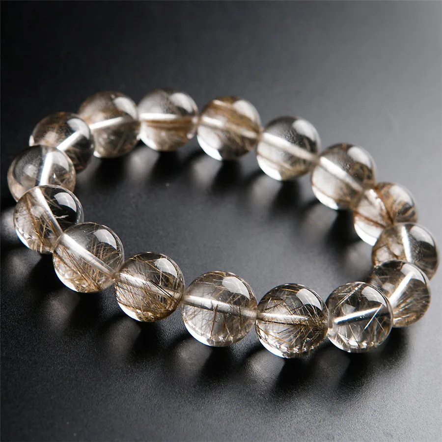 Genuine Brazil Natural Silver Hair Rutilated Quartz Crystal Bead Women Man Healing Bracelet 13mm
Genuine Brazil Natural Silver Hair Rutilated Quartz Crystal Bead Women Man Healing Bracelet 13mm