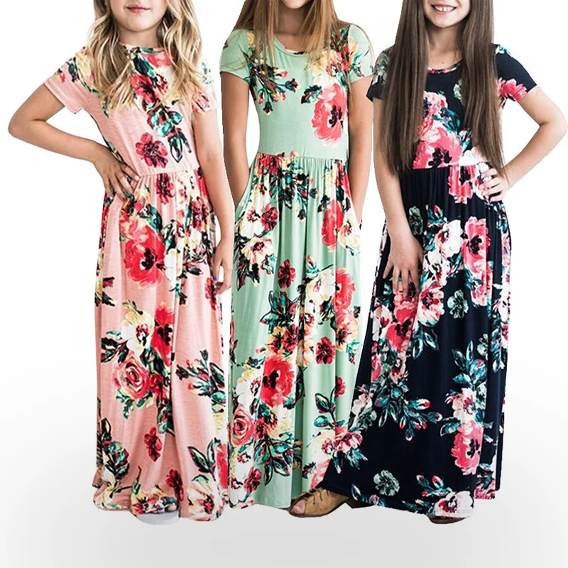 Girls dress Long Dress Beachwear Dresses Casual Beach Party Bohemia Maxi Dress with Pocket Casual Sundress Outfits For Children
Girls dress Long Dress Beachwear Dresses Casual Beach Party Bohemia Maxi Dress with Pocket Casual Sundress Outfits For Children