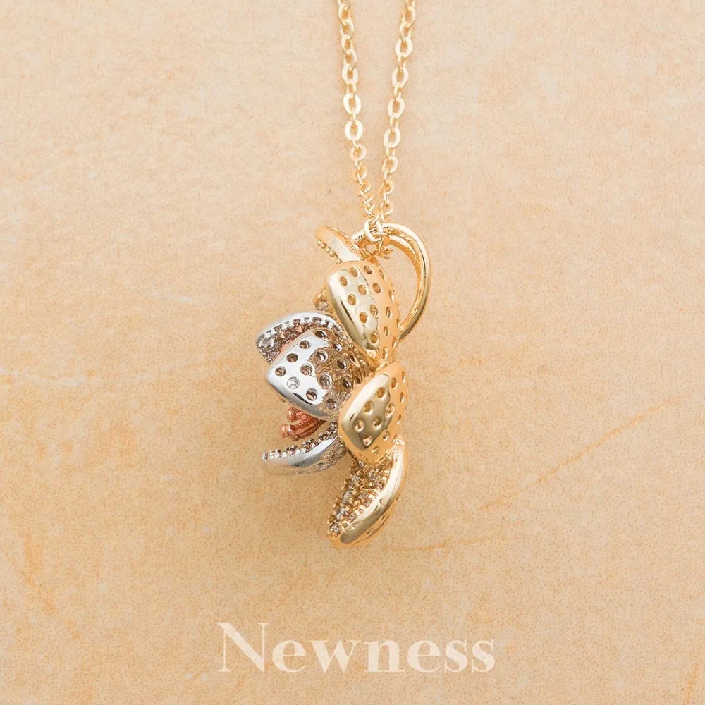 Newness Luxury Flower High Quality Pendant Necklace Cubic Zircon 3 Tones Fashion Flower For Women Engagement Wedding
Newness Luxury Flower High Quality Pendant Necklace Cubic Zircon 3 Tones Fashion Flower For Women Engagement Wedding