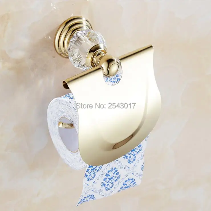 Bathroom Accessories Toilet Roll Paper Holder Tissue Box Golden Finish Wall Mounted Crystal Roll Paper Holder Waterproof ZR2314
Bathroom Accessories Toilet Roll Paper Holder Tissue Box Golden Finish Wall Mounted Crystal Roll Paper Holder Waterproof ZR2314