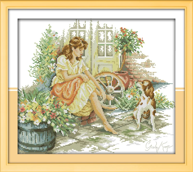 The sabbatic girl and a dogl Printed Canvas DMC Counted Chinese Cross Stitch Kits printed Cross-stitch set Embroidery Needlework
The sabbatic girl and a dogl Printed Canvas DMC Counted Chinese Cross Stitch Kits printed Cross-stitch set Embroidery Needlework