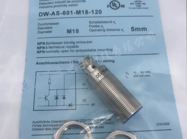 FREE SHIPPING 100% NEW DW-AS-601-M18-120 proximity switch plug-in type NPN normally open inductive sensor
FREE SHIPPING 100% NEW DW-AS-601-M18-120 proximity switch plug-in type NPN normally open inductive sensor