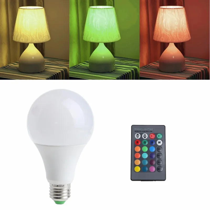 

16 Colors Wireless Remote Control 85-265V E27 LED 20W RGB Changing Light Bulb