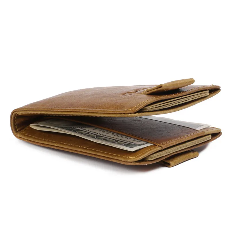 Genuine Leather Slim Magic Wallet Credit & ID Card Holder Men's Mini Multifunctional Bifold Short Purse Money Belt Cash Case | Багаж и
