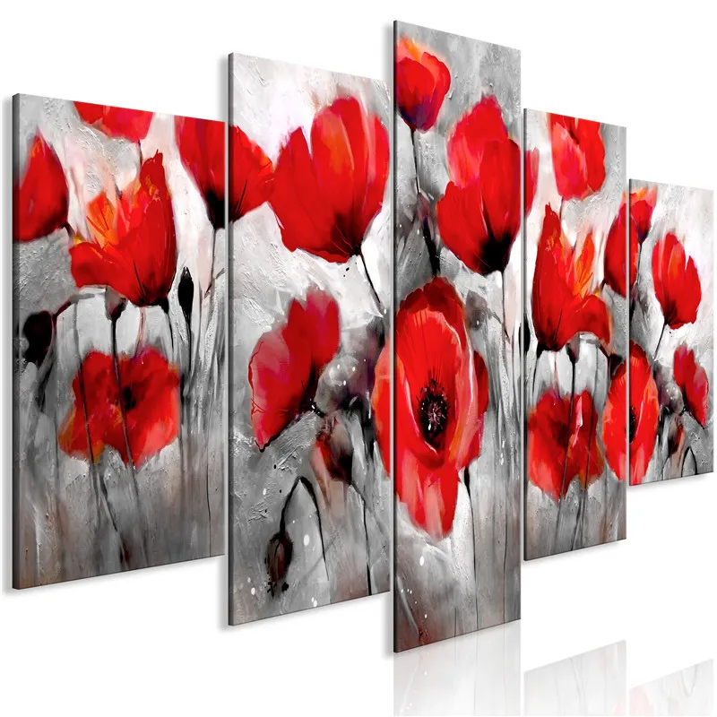 Flowers Head Wall Art Canvas Flora 5 Pieces Pictures for Living Room Poppies Modular Paintings Abstract Posters and Prints Decor
Flowers Head Wall Art Canvas Flora 5 Pieces Pictures for Living Room Poppies Modular Paintings Abstract Posters and Prints Decor