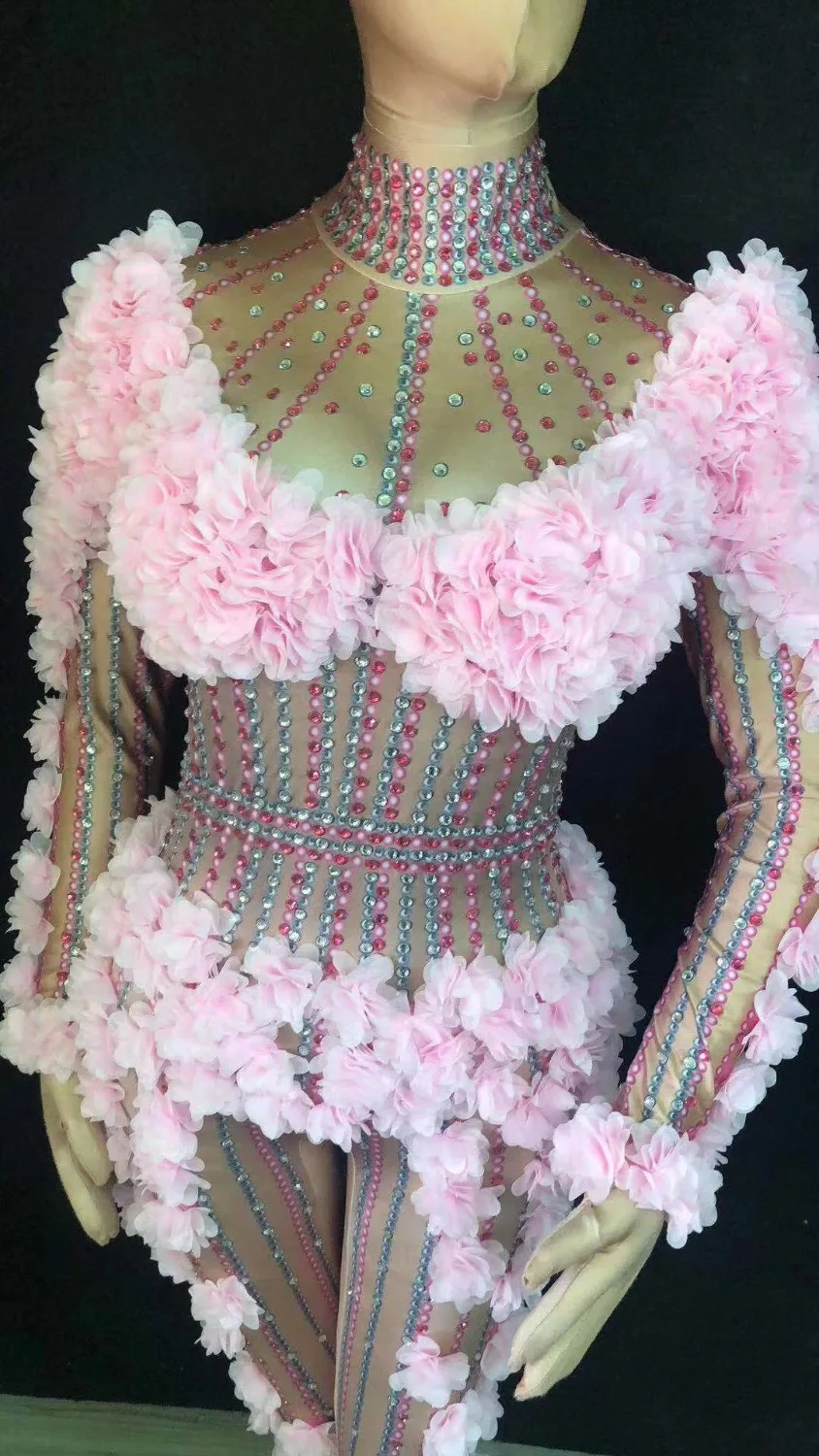 Women New Celebrate Party Wear Singer Rhinestone Performance Costumes Sexy Pink Flower Crystals Stage Costume Evening Jumpsuit
Women New Celebrate Party Wear Singer Rhinestone Performance Costumes Sexy Pink Flower Crystals Stage Costume Evening Jumpsuit
