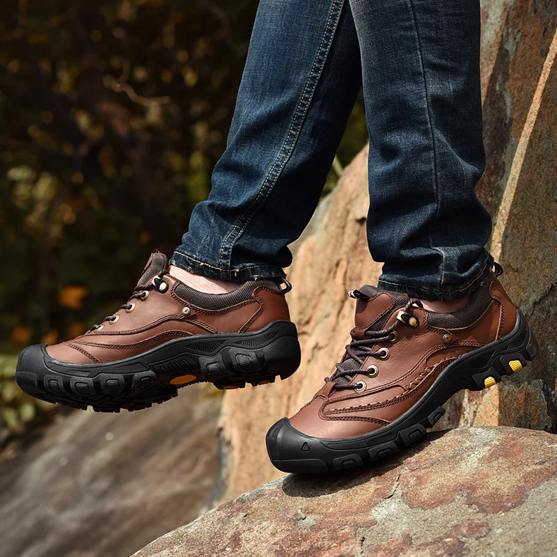 Genuine Leather Men Boots Outdoor Autumn Ankle Boots Waterproof Lace Up High Quality Hiking Men Shoes
Genuine Leather Men Boots Outdoor Autumn Ankle Boots Waterproof Lace Up High Quality Hiking Men Shoes