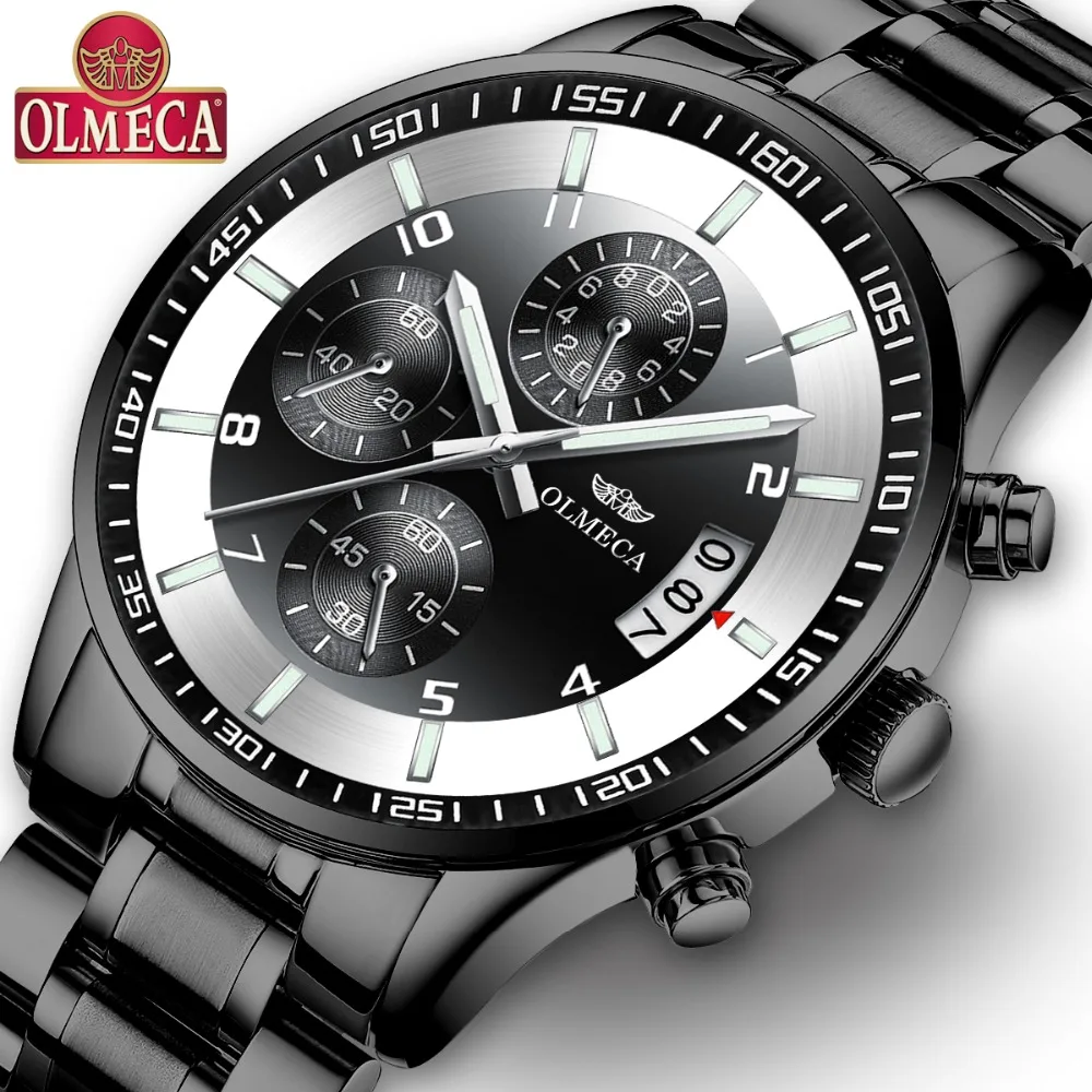 OLMECA Mens Watches with Auto Date Chronograph Relogio Masculino Waterproof Watches Fashion Wrist Watch for Men Stainless Steel
OLMECA Mens Watches with Auto Date Chronograph Relogio Masculino Waterproof Watches Fashion Wrist Watch for Men Stainless Steel