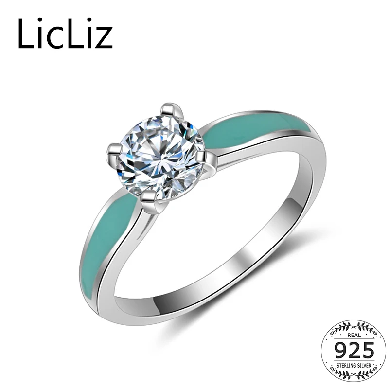 LicLiz Round 925 Sterling Silver Cubic Zirconia Solitaire Ring Wedding Band Women Pink Green Black Enamel Ring Boho Bague LR0463
LicLiz Round 925 Sterling Silver Cubic Zirconia Solitaire Ring Wedding Band Women Pink Green Black Enamel Ring Boho Bague LR0463