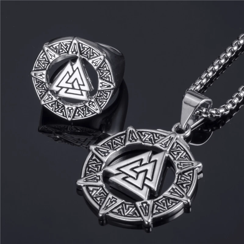 Jewelry Set Ring Penadnt Necklace Set Viking Valknut Scandinavn Odin Symbol Norse Mens Silver Gold Stainless Steel Chain
Jewelry Set Ring Penadnt Necklace Set Viking Valknut Scandinavn Odin Symbol Norse Mens Silver Gold Stainless Steel Chain