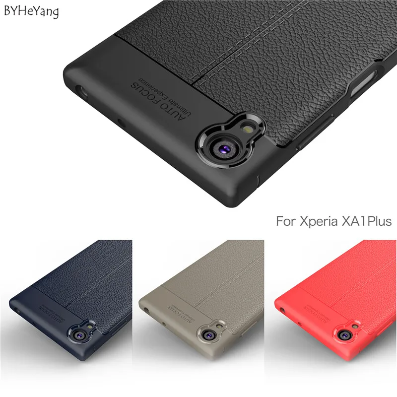 Мягкий чехол BYHeYang из ТПУ для sony Xperia XA1 Plus зернистой кожи силиконовый xa1 plus телефона